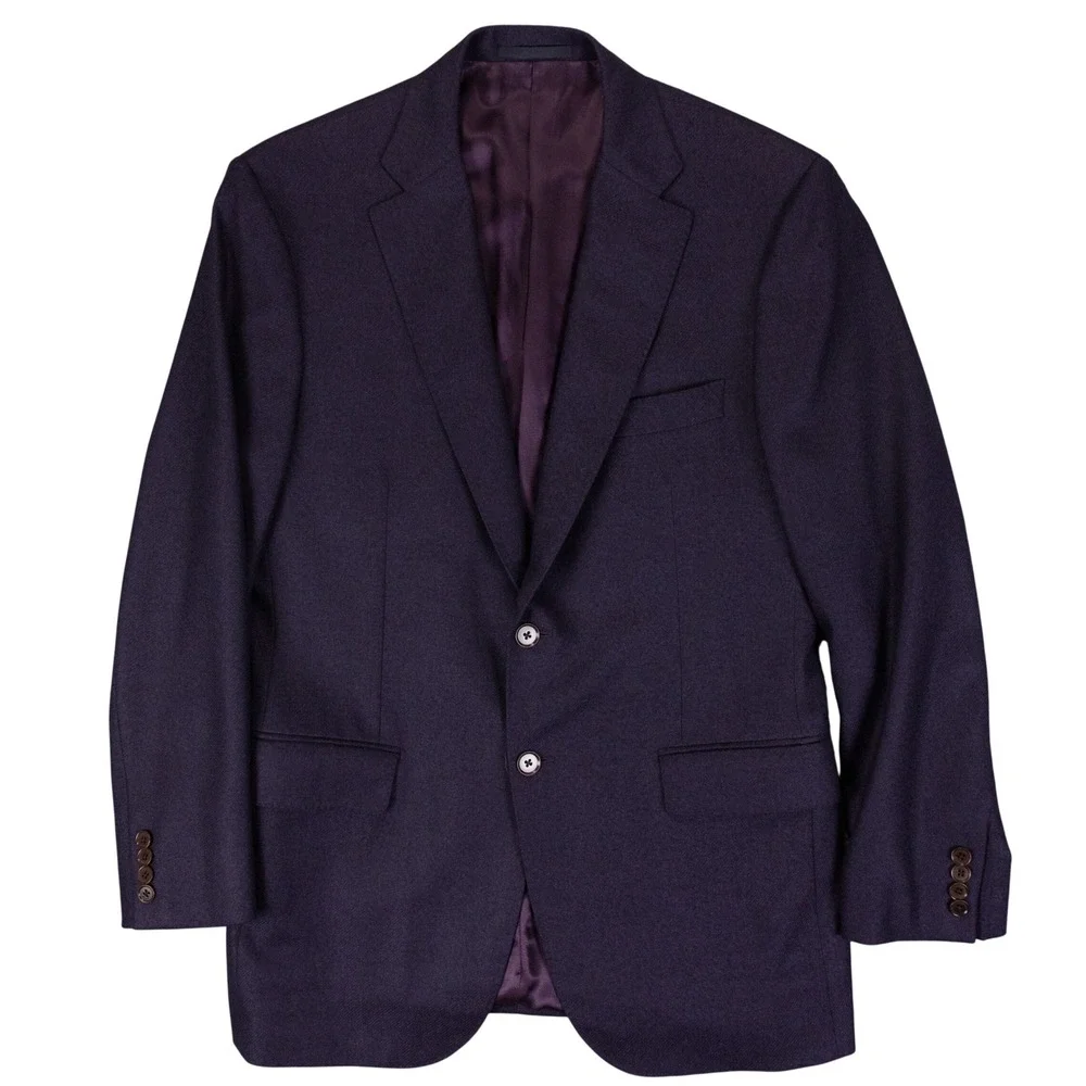 ISAIA Napoli Blazer Sport Coat Mens 42R Plum Purple Cashmere Wool